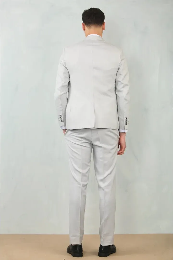 3 Piece Suit Tailored Fit Wedding Prom Formal Textured