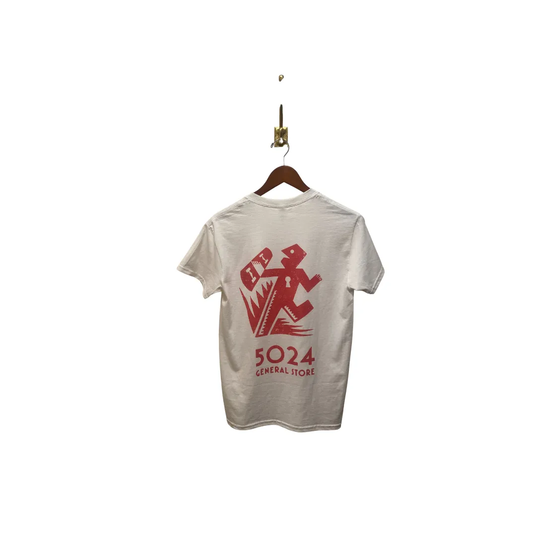 5024 - T-SHIRT WHITE/RED 2 LOGO