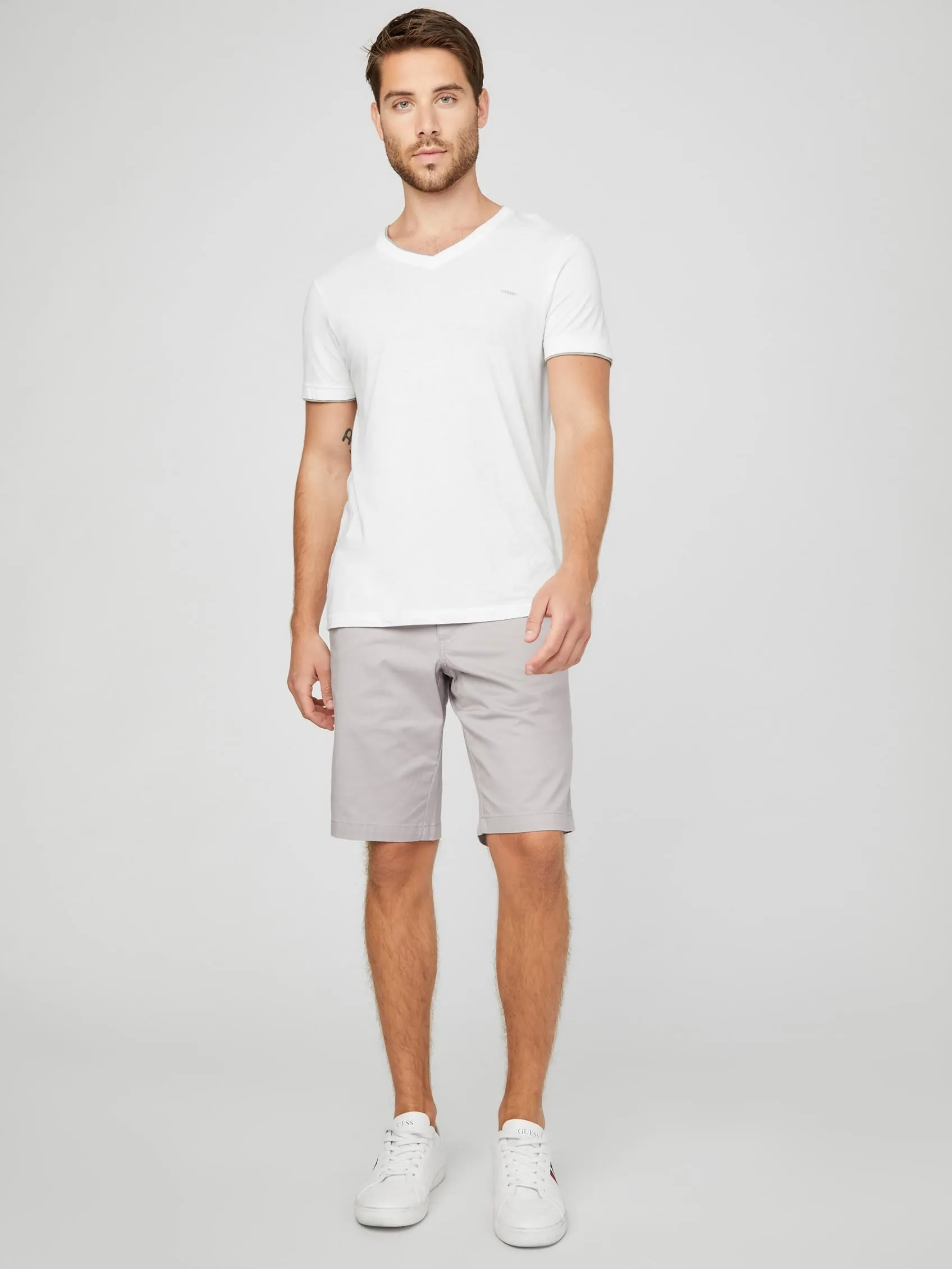 Abel Stretch Flat-Front Shorts