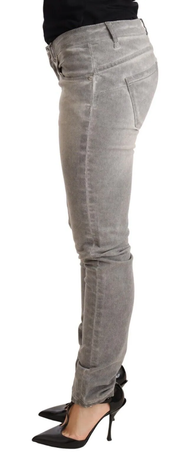 Acht   Washed Cotton Slim Fit blue Women Trouser Women's Jeans