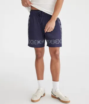 Aeropostale Border Print Mesh Shorts 6"