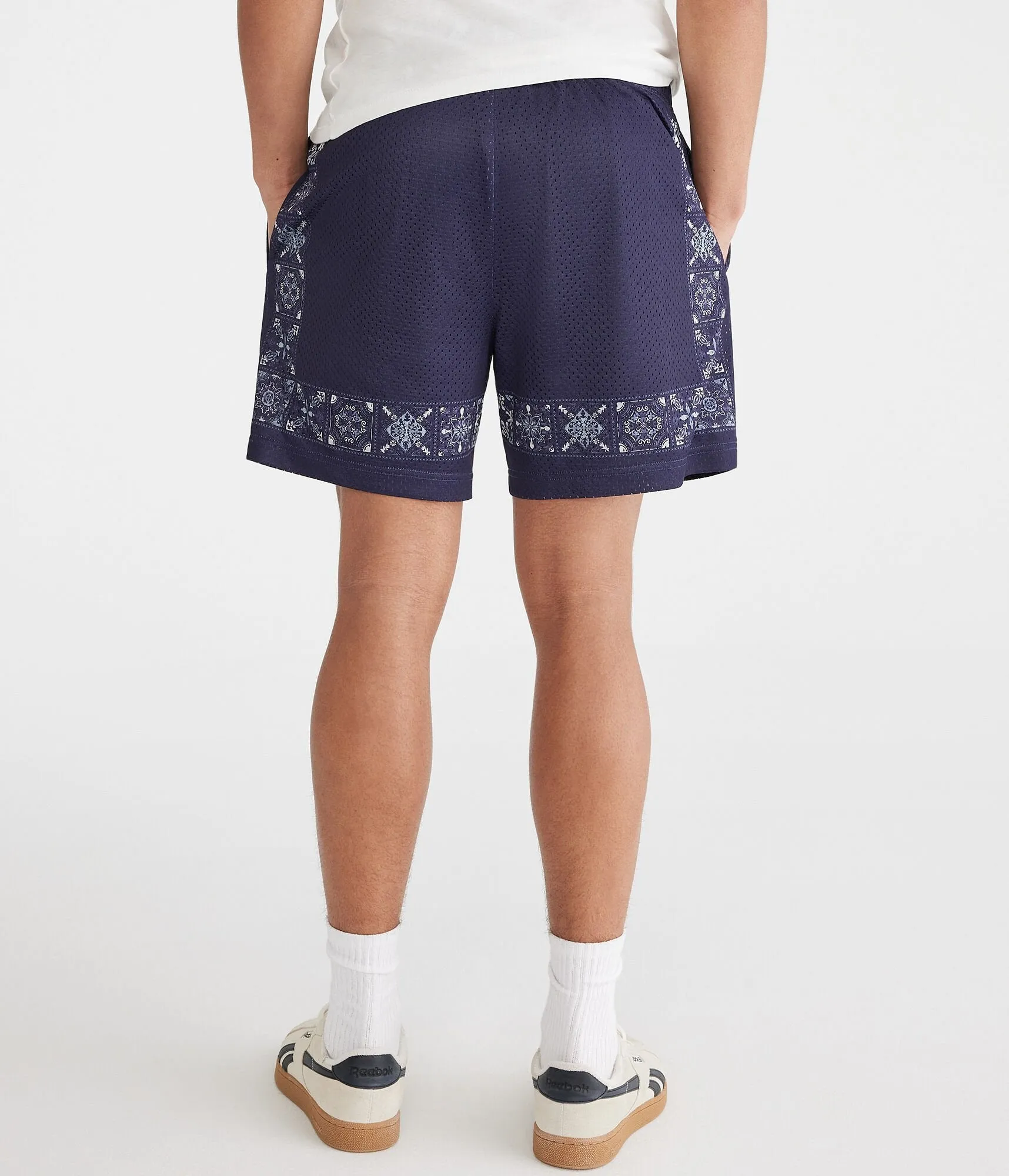 Aeropostale Border Print Mesh Shorts 6"