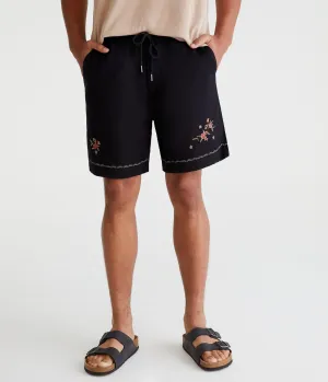Aeropostale Embroidered Floral Linen Shorts 7"