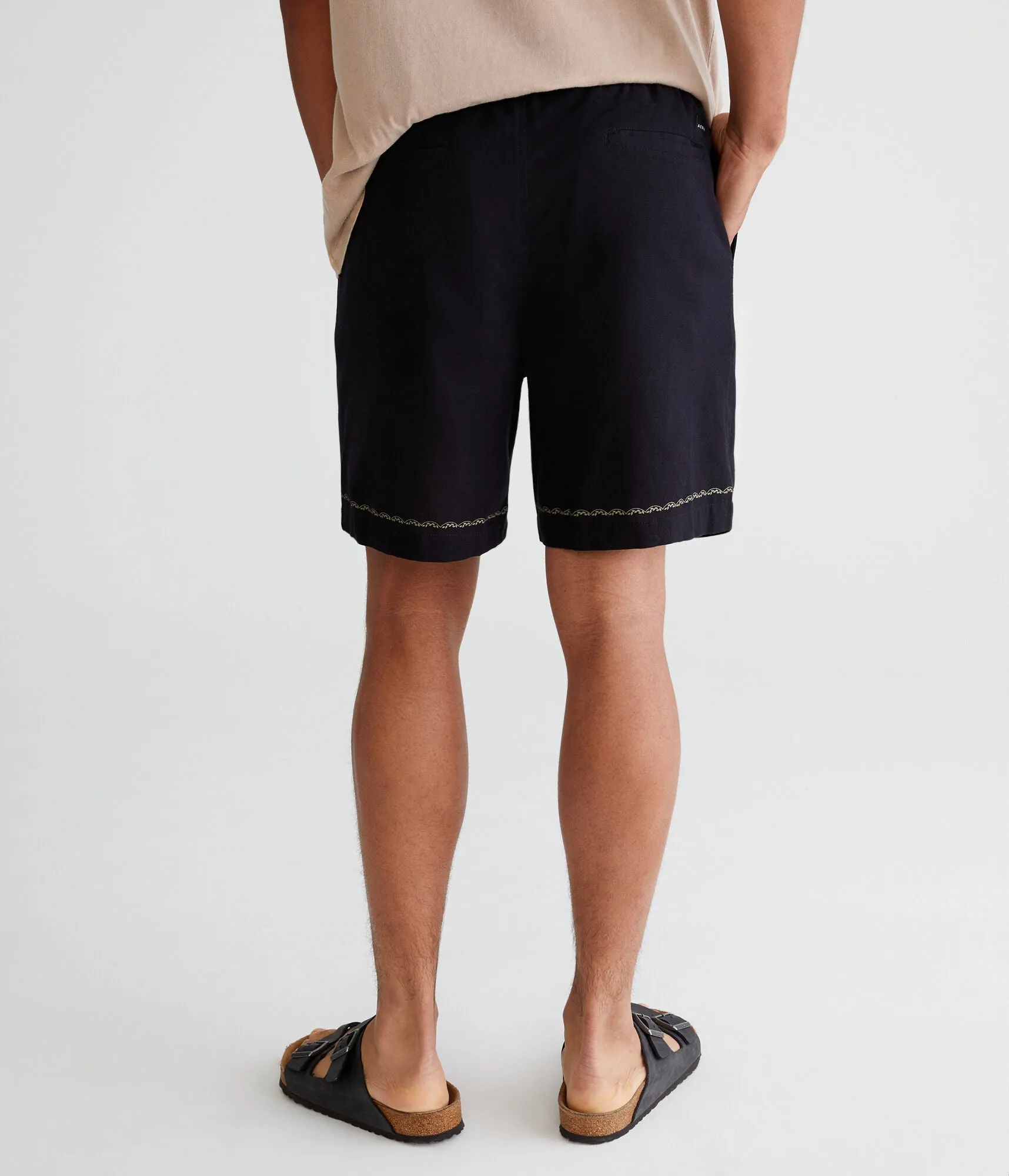 Aeropostale Embroidered Floral Linen Shorts 7"
