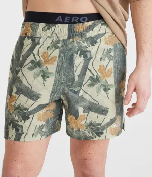 Aeropostale Mvmnt Forest Camo Hybrid Active Shorts 5.5"