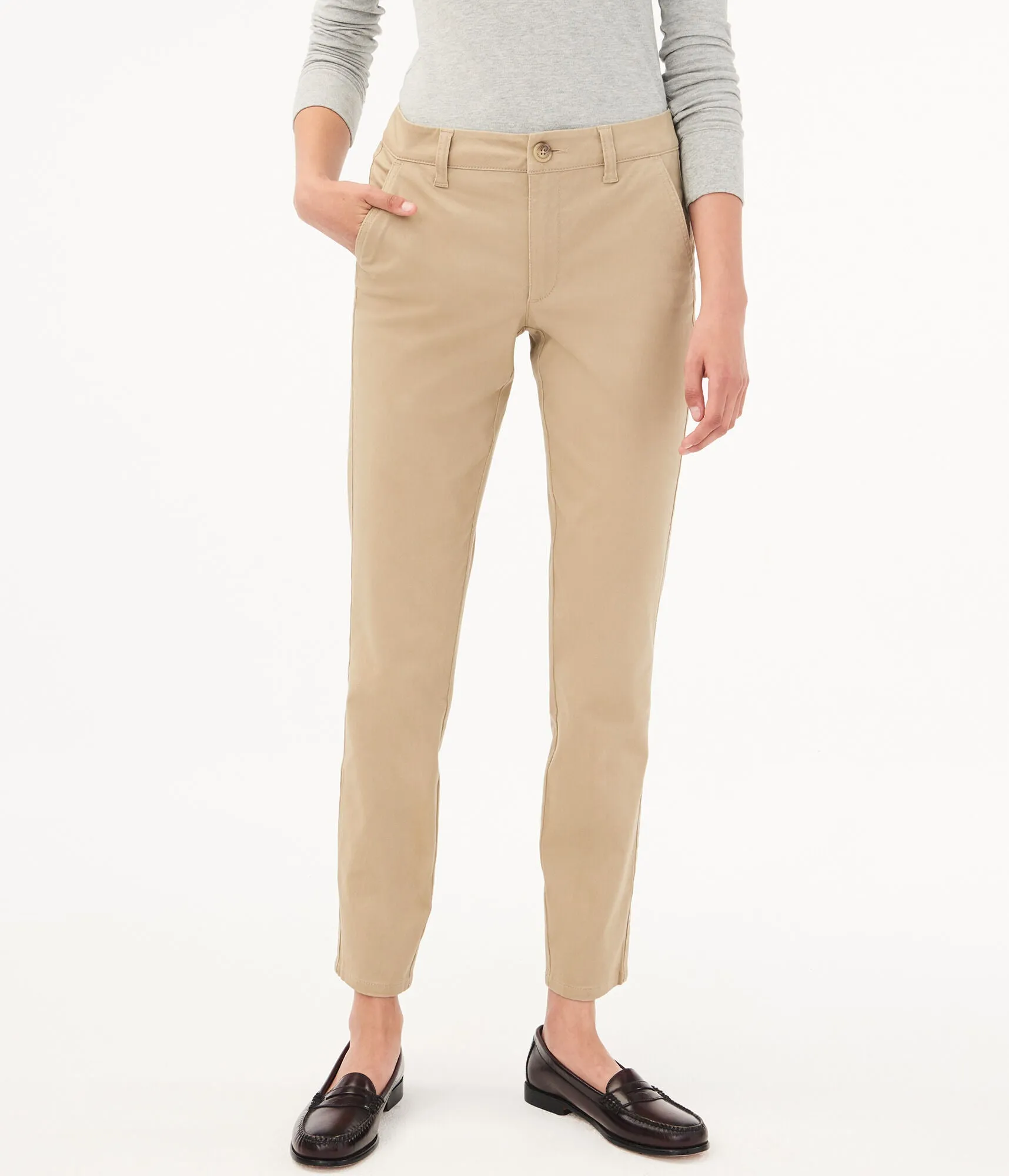 Aeropostale Womens Slim High-Rise Twill Pants