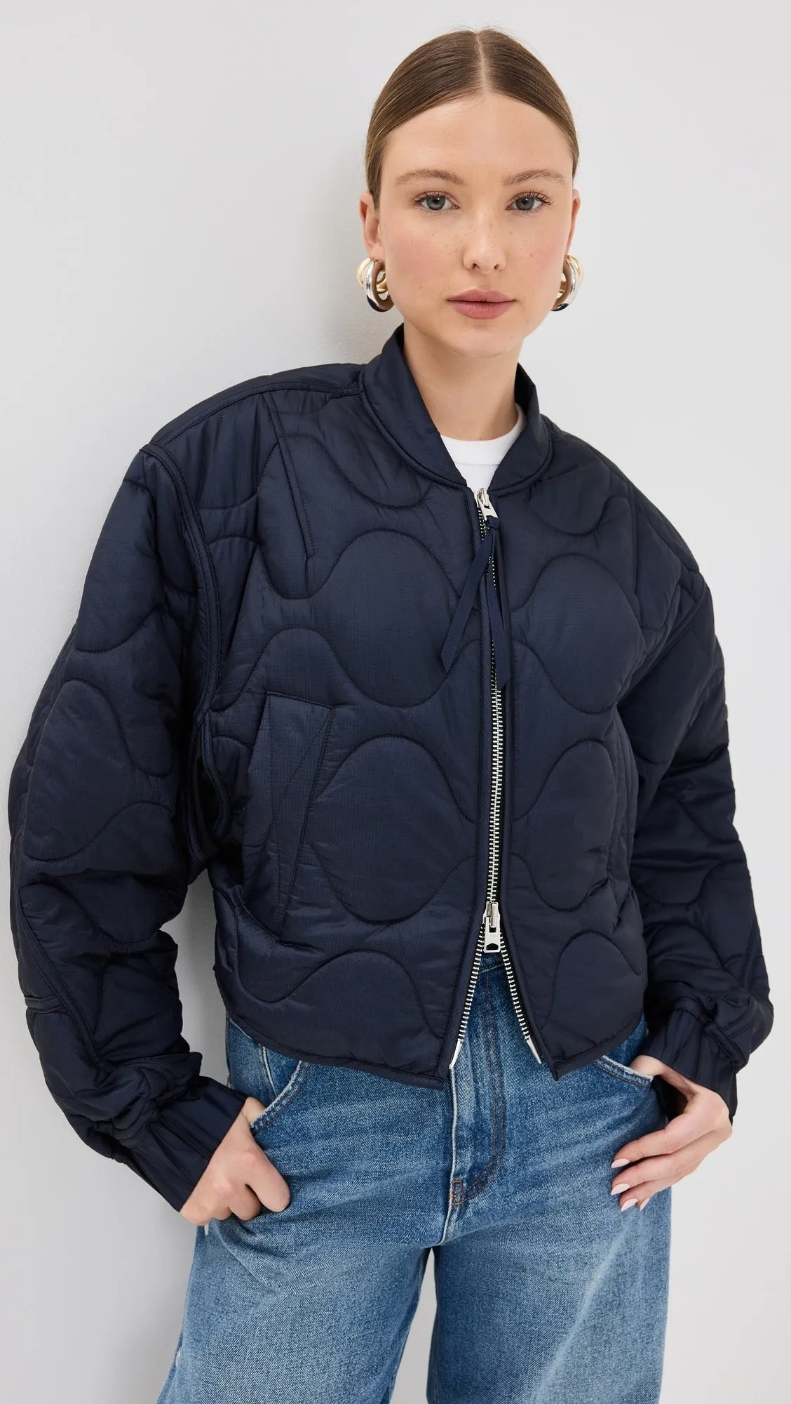 AGOLDE Women's Iona Quilted Jacket, Ink