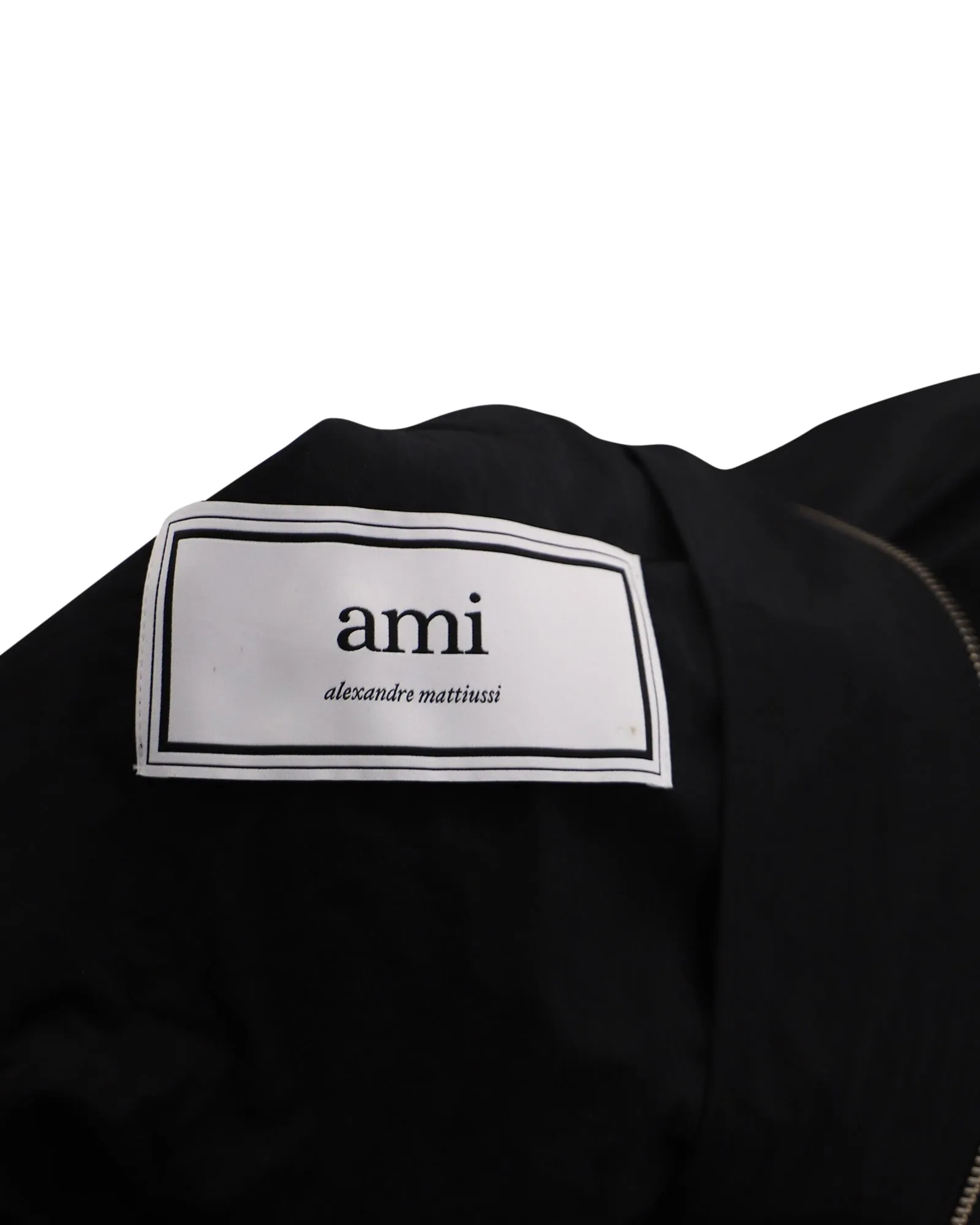 Ami Paris Bomber Jacket in Black Polyamide