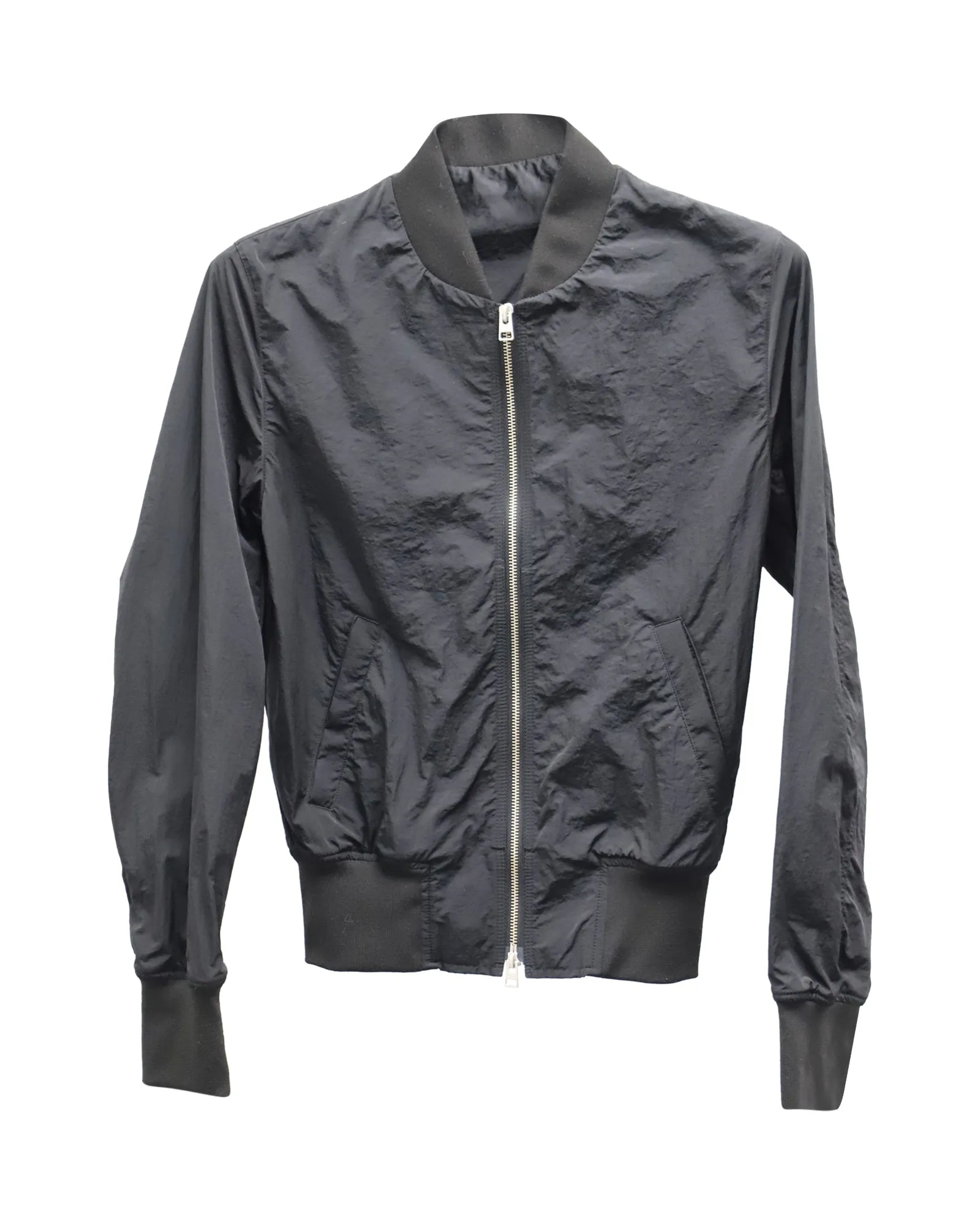 Ami Paris Bomber Jacket in Black Polyamide