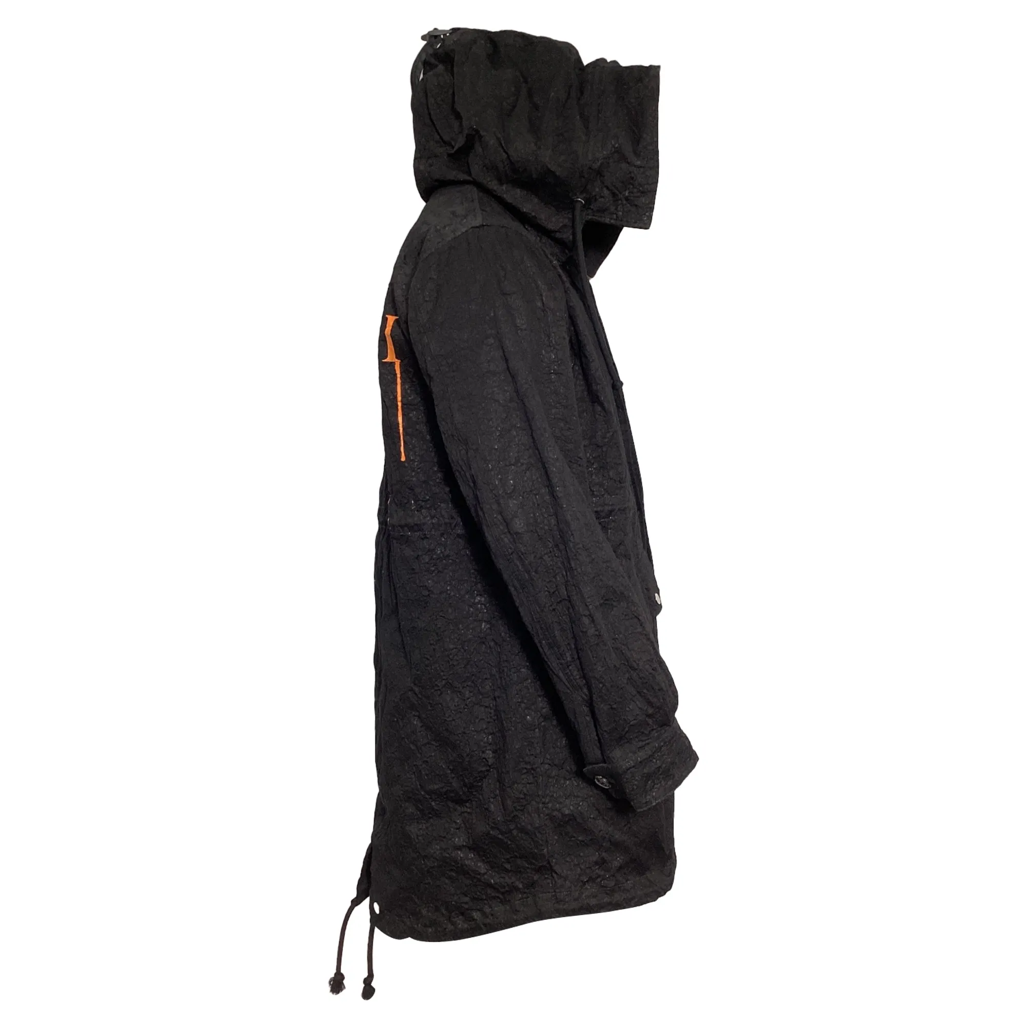 Amiri Graphic Print Parka in Black Cotton