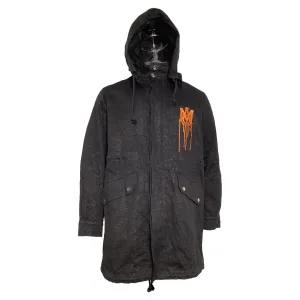 Amiri Graphic Print Parka in Black Cotton