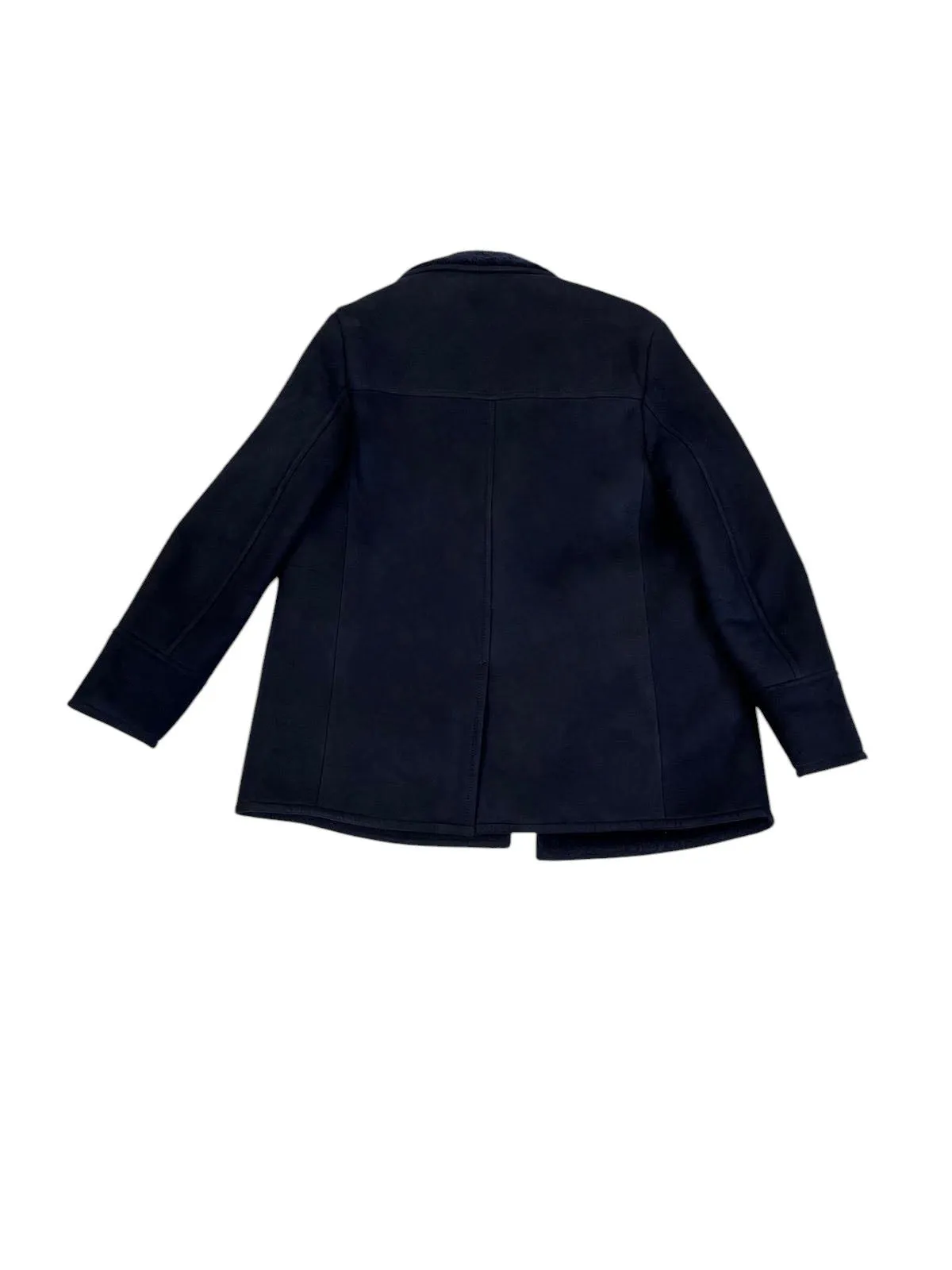 Bally 6305469 Men's Marine Blue Sheep Shearling Winter Coat Size 48 - M
