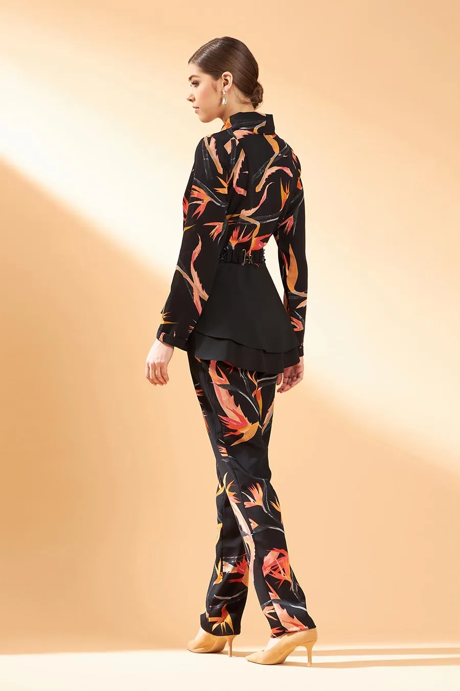 Black Tropical Print Co-Ord Set