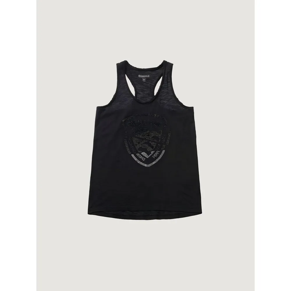Blauer Black Cotton Tops & T-Shirt