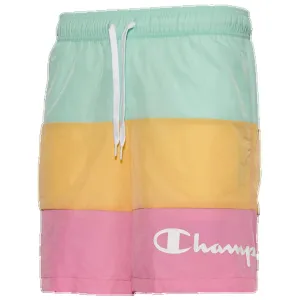 Block Beach Shorts 8" In Mens Clean Mint/orange/pink Ribbon