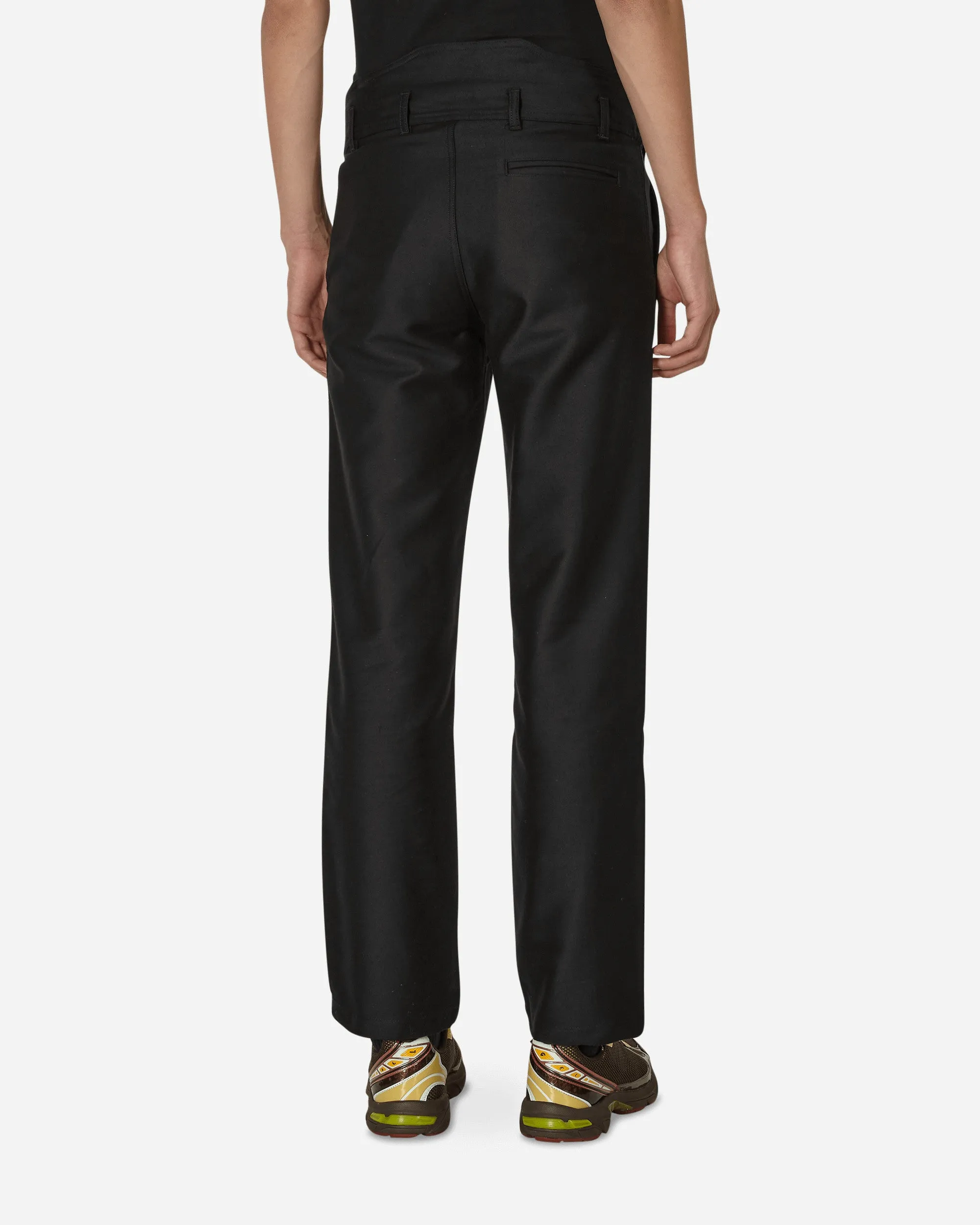 Block Fustian Raised Pants Black