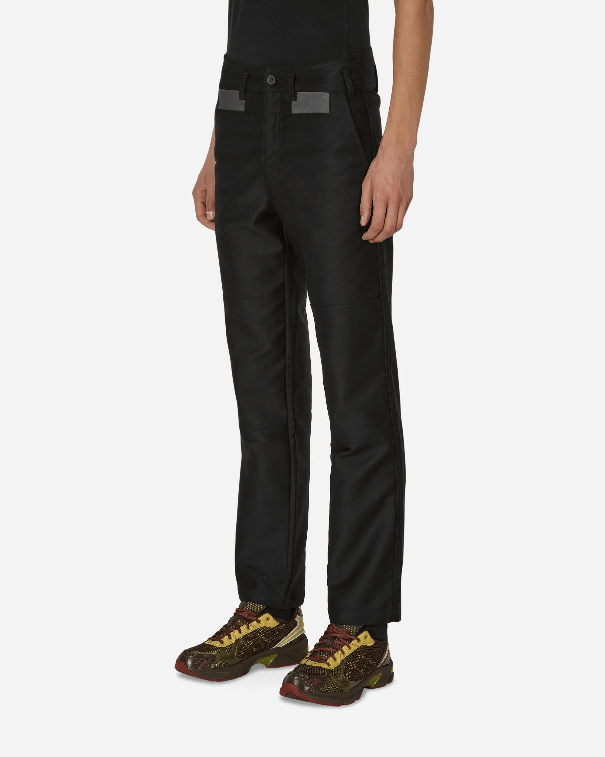 Block Fustian Raised Pants Black