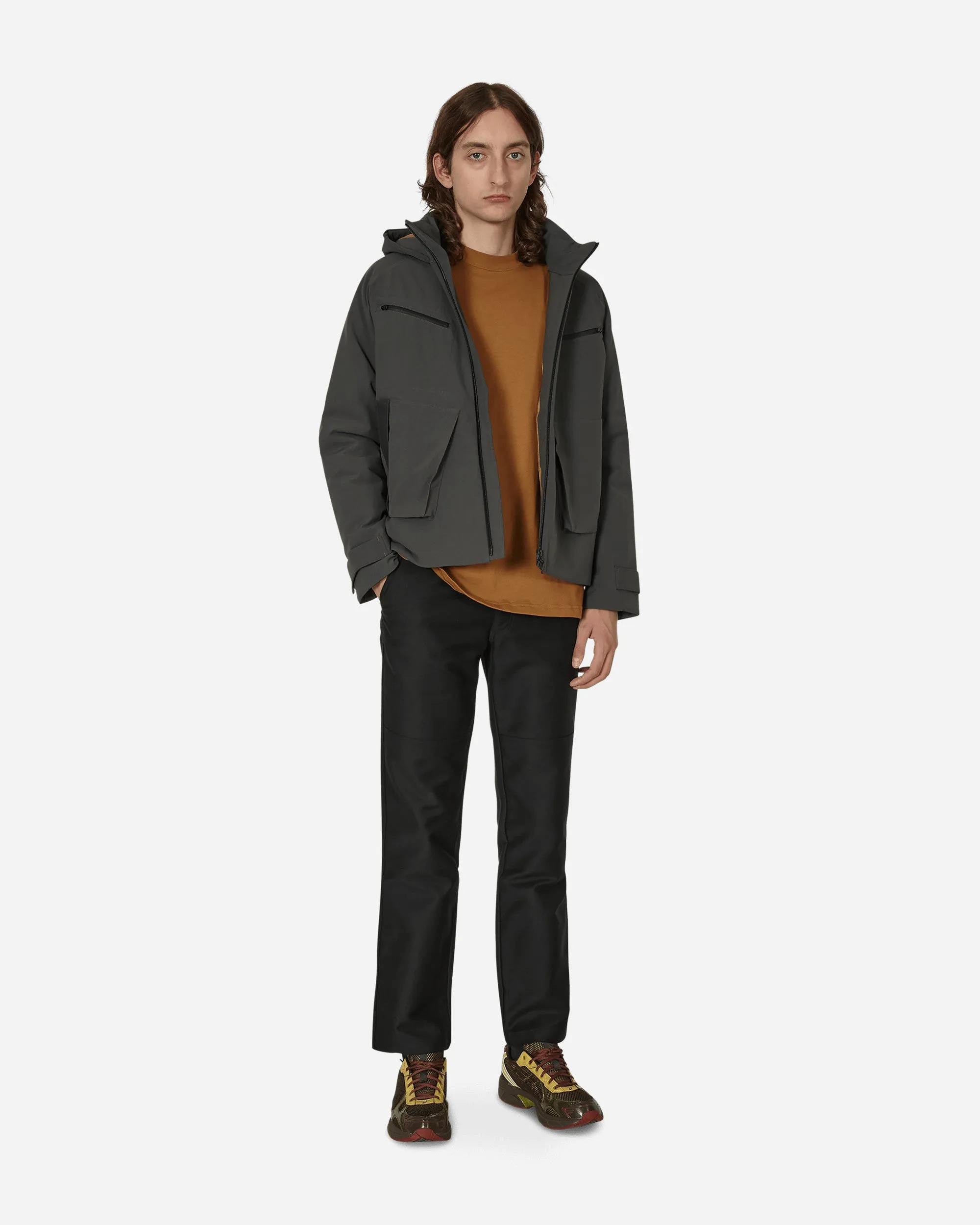 Block Fustian Raised Pants Black