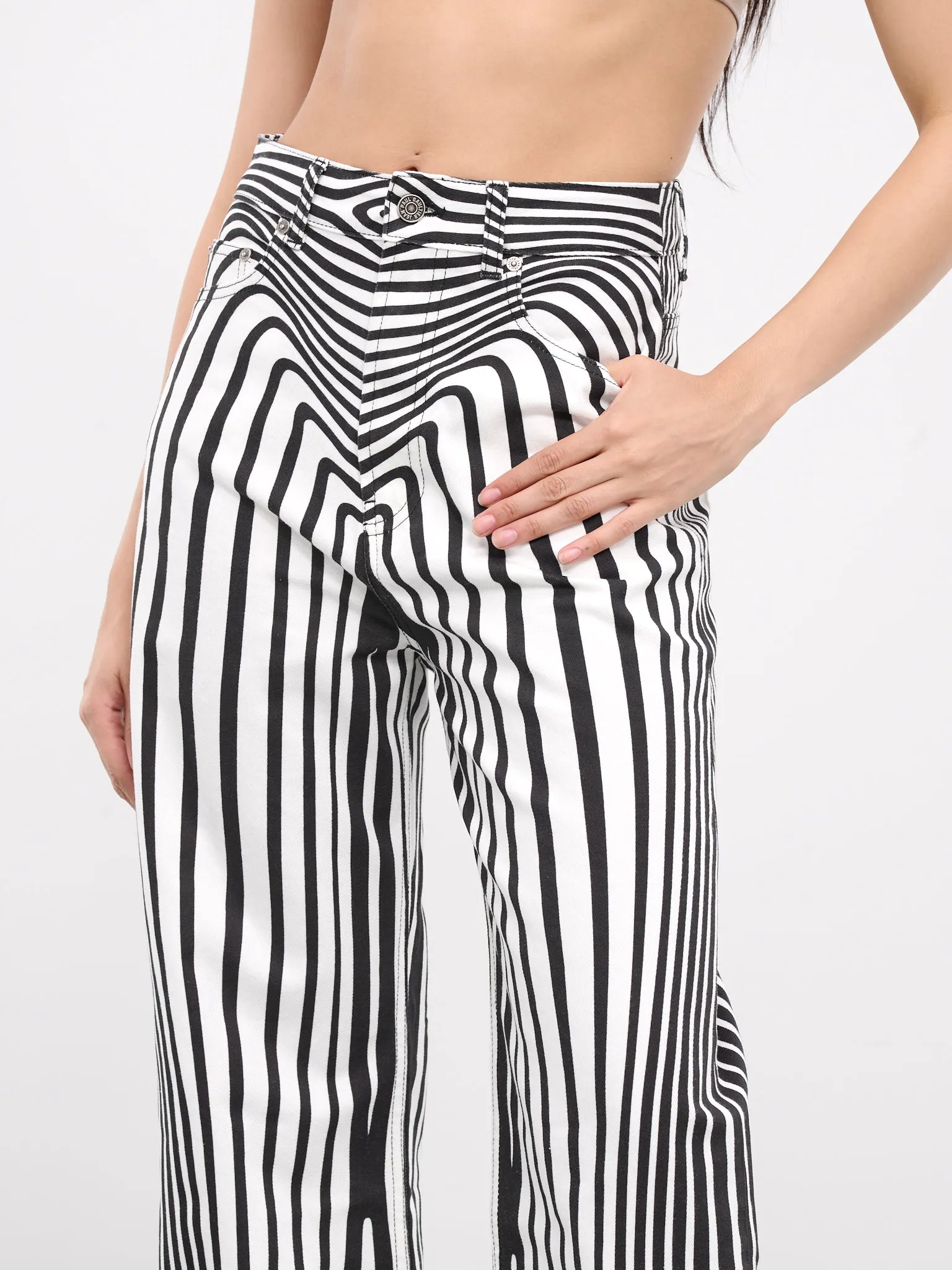 Body Morphing Print Pants (24-25-JE1421-D012-WHITE-BLACK)