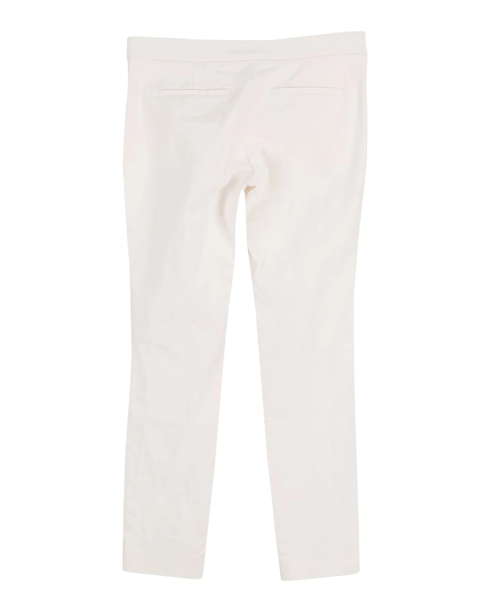 Burberry Straight-Leg Pants in Cream Cotton