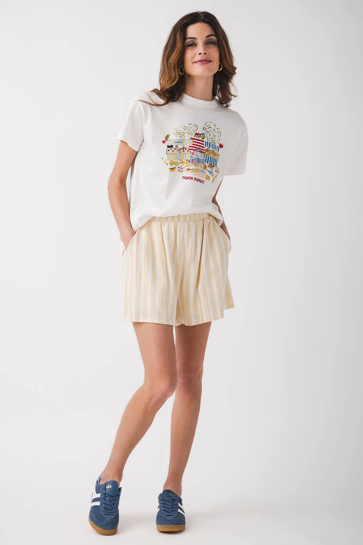By Together Salvador Striped Linen Short