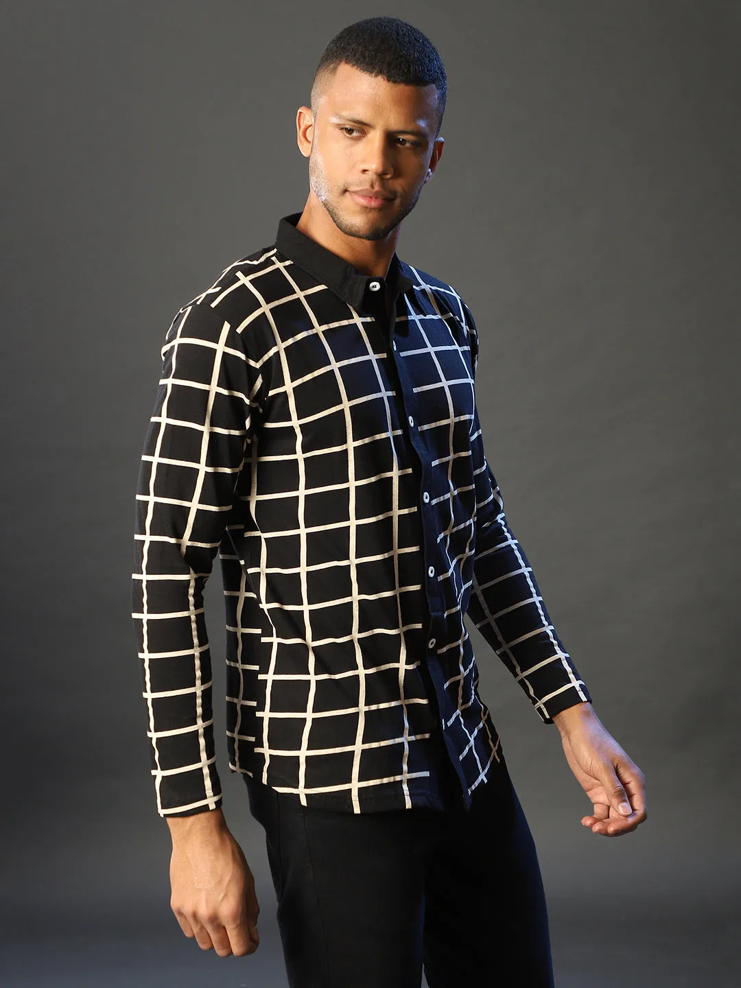 Campus Sutra Men Checkered Casual Spread Shirt