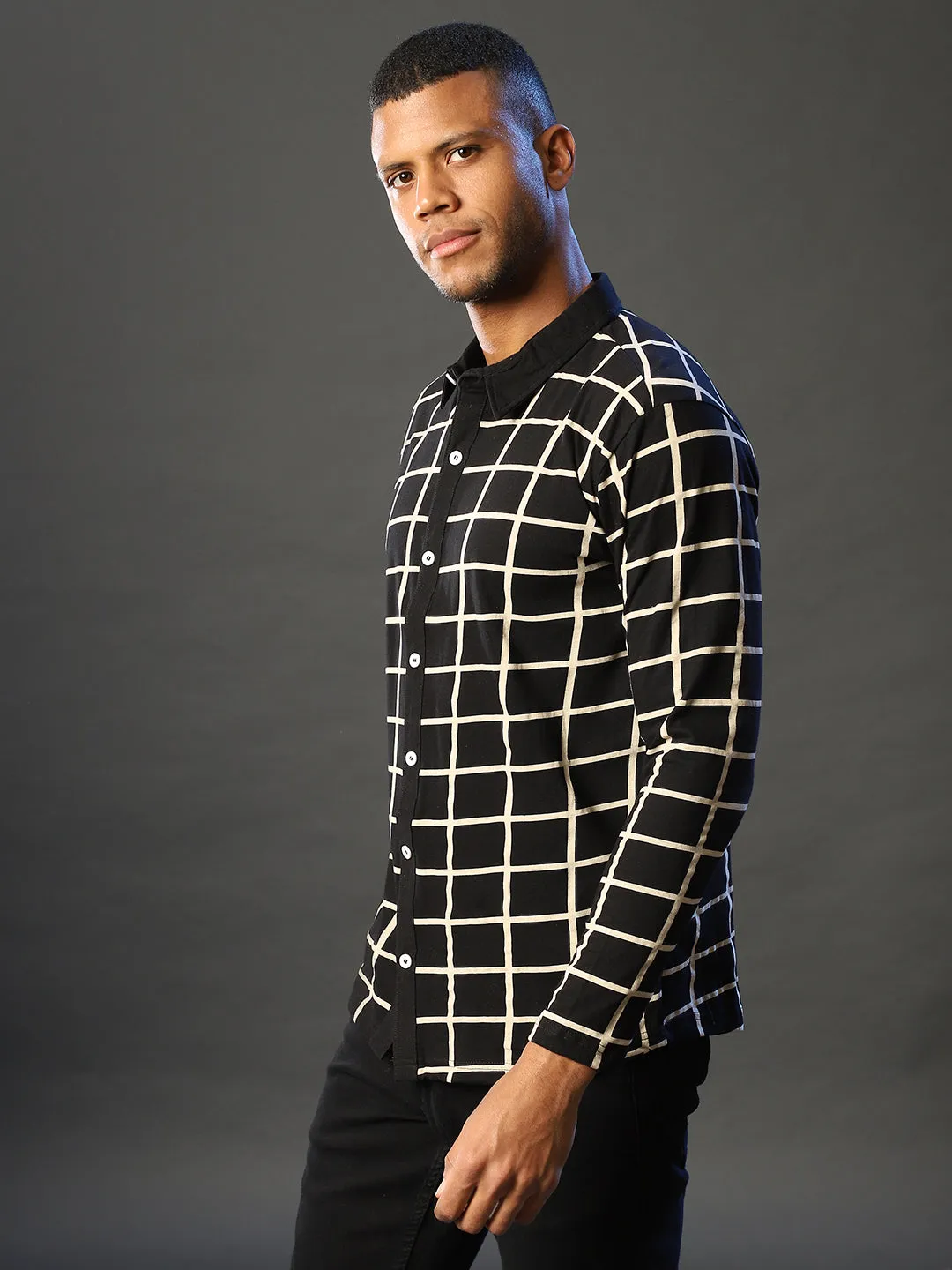 Campus Sutra Men Checkered Casual Spread Shirt