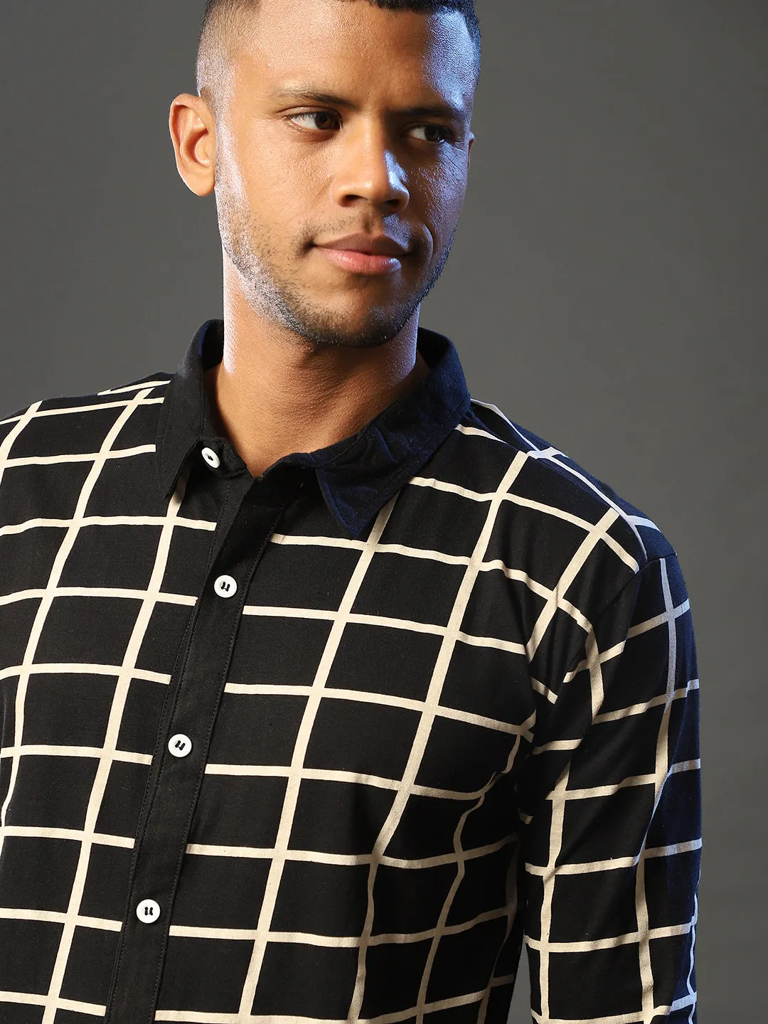 Campus Sutra Men Checkered Casual Spread Shirt