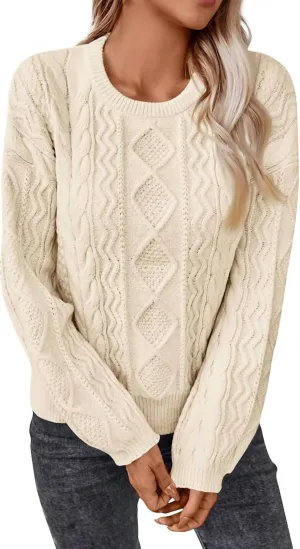 Carabeth Knit Ribbed Sweater In Cream