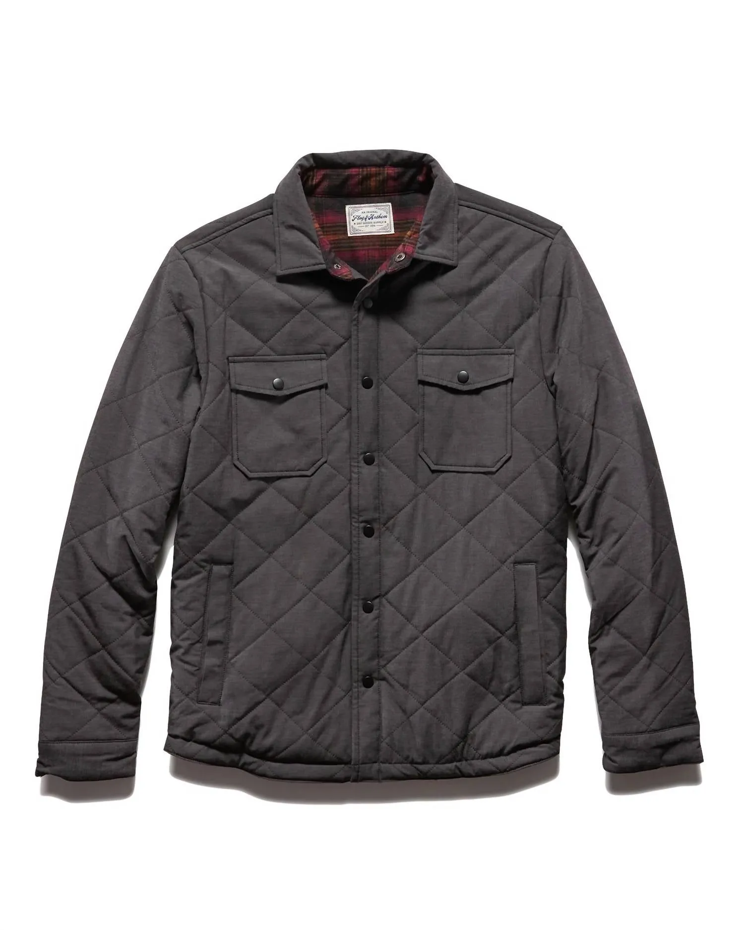 Chapin Flannel Lined Quilted Jacket In Charcoal