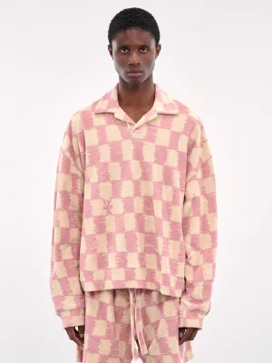 Checkerboard Polo Sweater (SW006001-BEIGE-PINK)