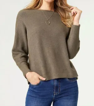 Ciana Pullover Sweater In Olive Night
