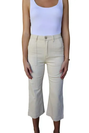 Claire Cropped Cargo Pants In Cream