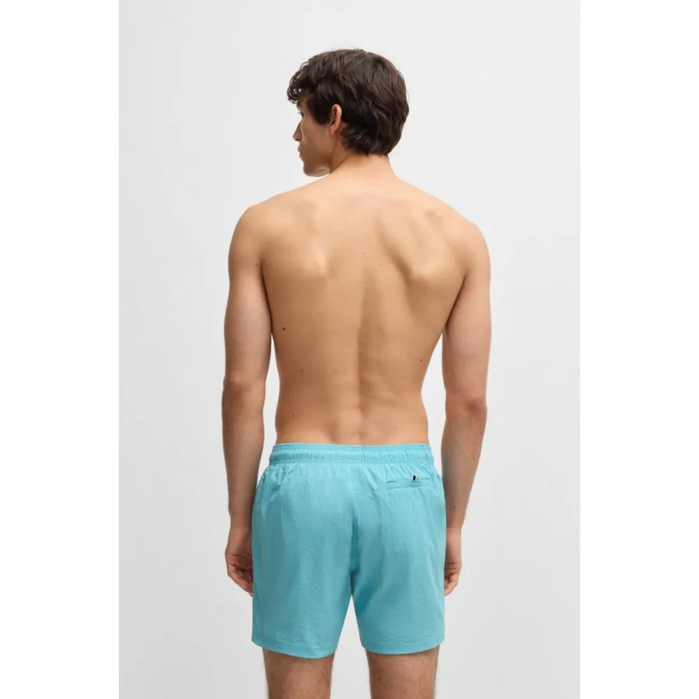 Contrast-logo swim shorts in quick-drying fabric