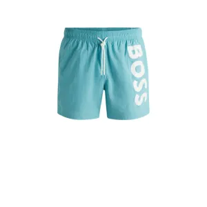 Contrast-logo swim shorts in quick-drying fabric