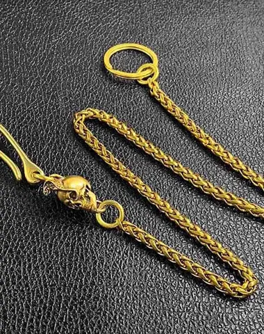 Cool Brass 18" Mens Lizard Skull Key Chain Pants Chain Wallet Chain Motorcycle Wallet Chain for Men