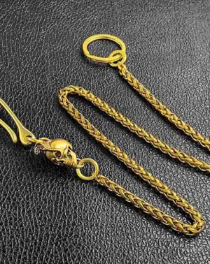 Cool Brass 18" Mens Lizard Skull Key Chain Pants Chain Wallet Chain Motorcycle Wallet Chain for Men
