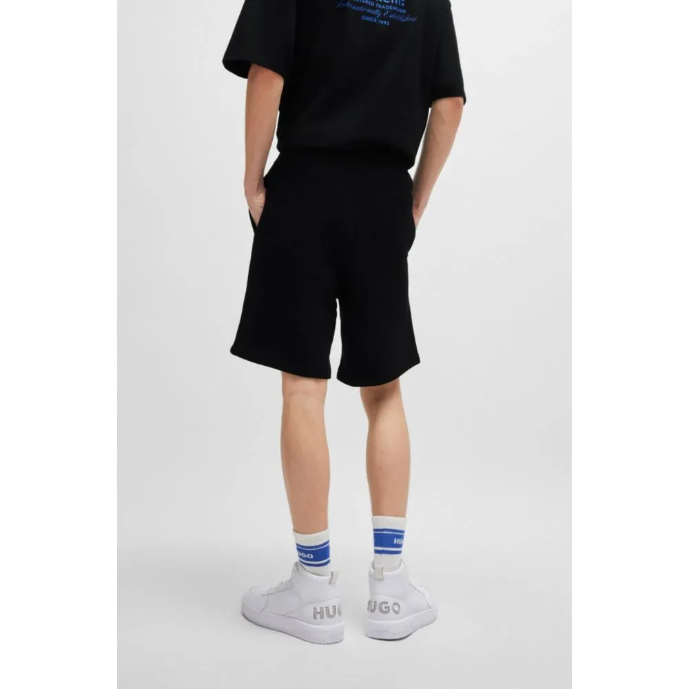 Cotton-terry shorts with drawstring and logo print