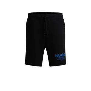 Cotton-terry shorts with drawstring and logo print