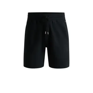 Cotton-terry shorts with outline logo embroidery