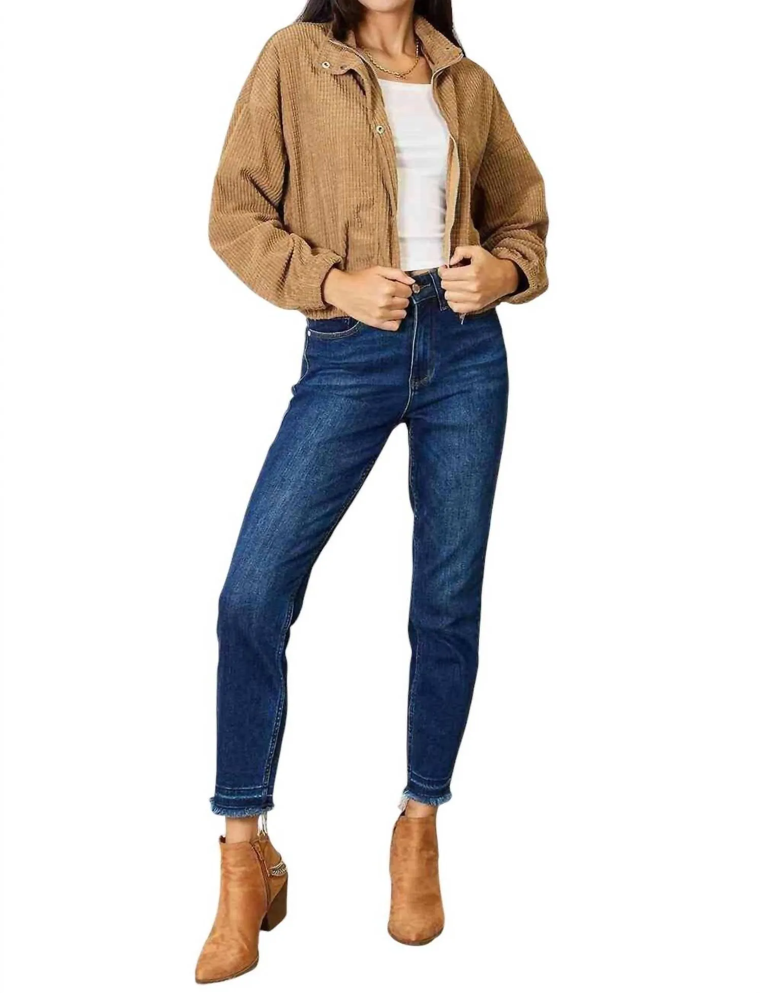 Cozy Chic Long Sleeve Jacket In Camel