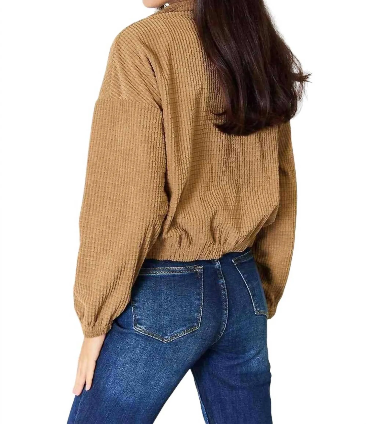 Cozy Chic Long Sleeve Jacket In Camel