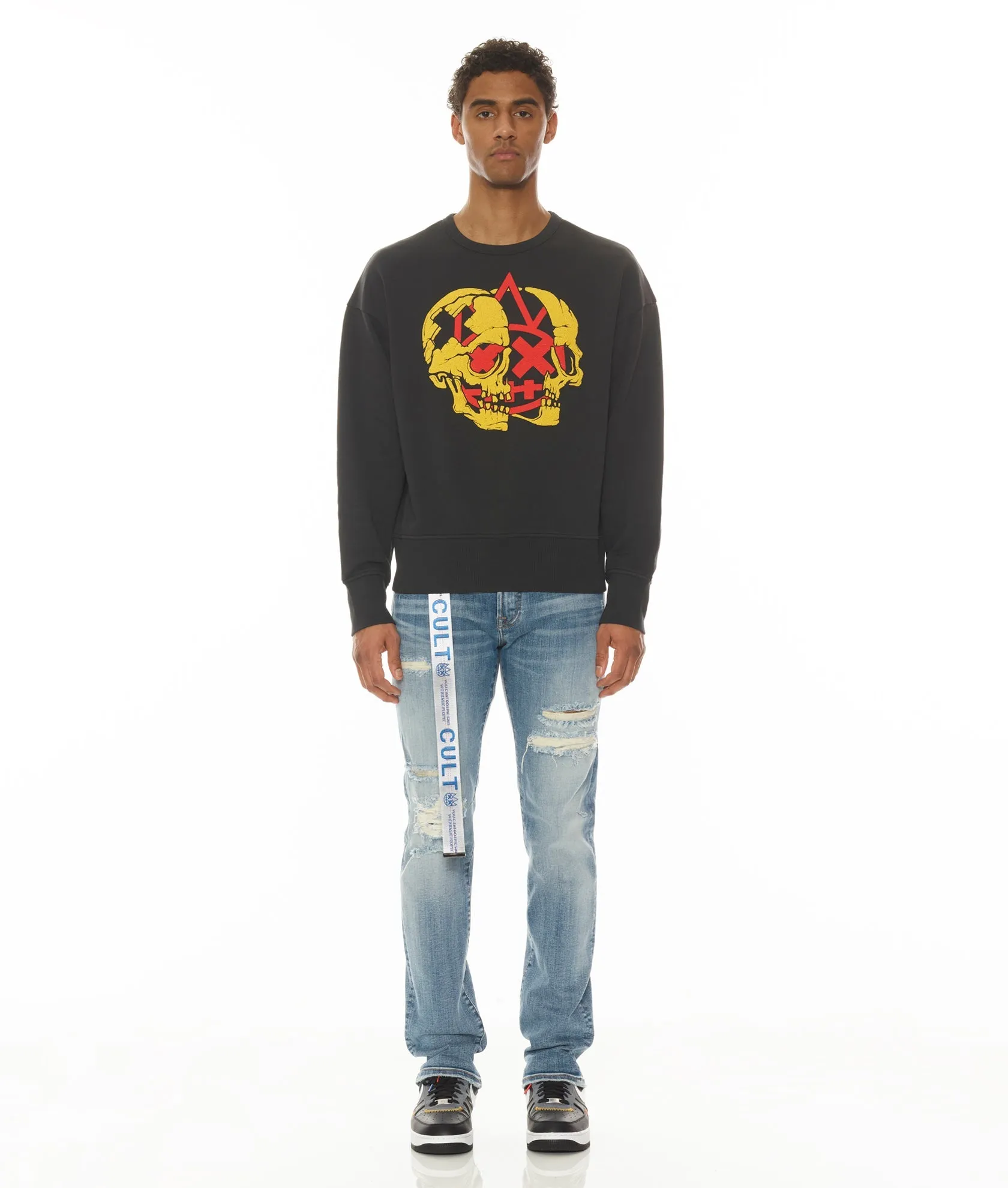 Crew Neck Fleece In Black