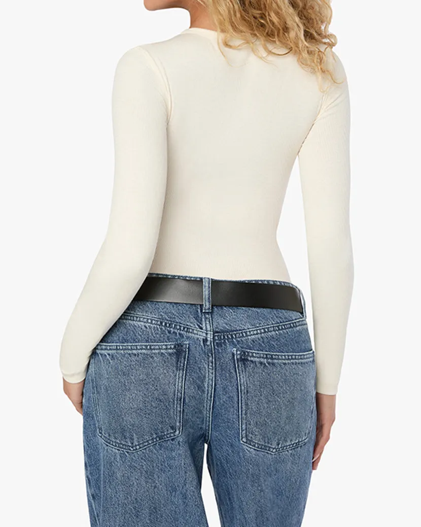 Crew Neck Henley Bodysuit