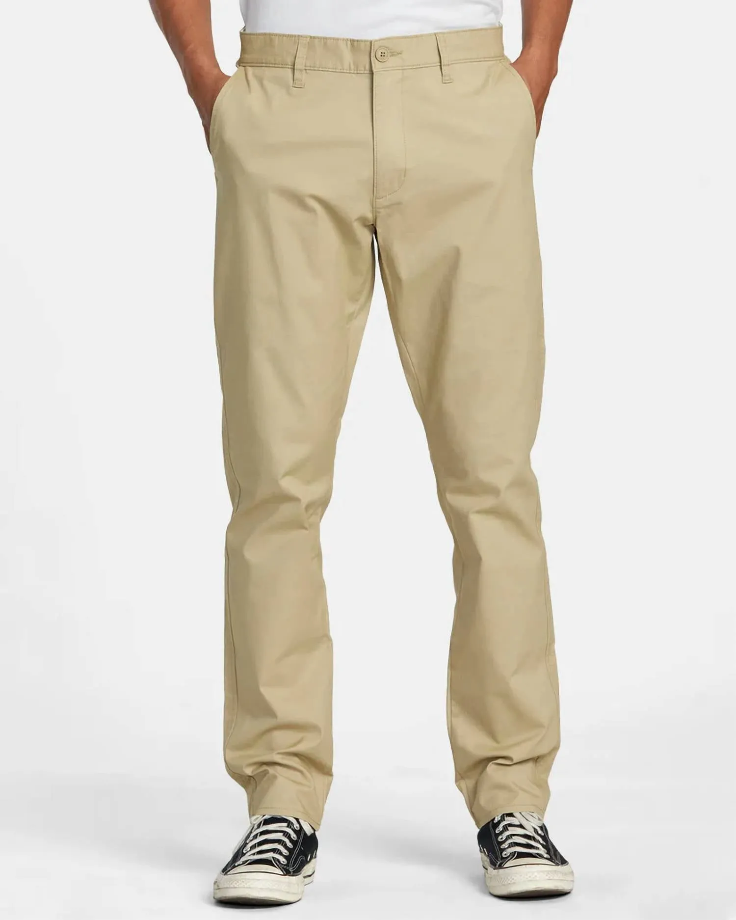Dagger Slim Straight Fit Chino Pants In Khaki