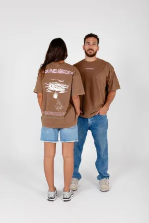 Damned Association Acid Washed Oversized Tee