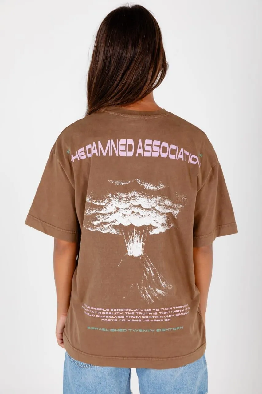 Damned Association Acid Washed Oversized Tee