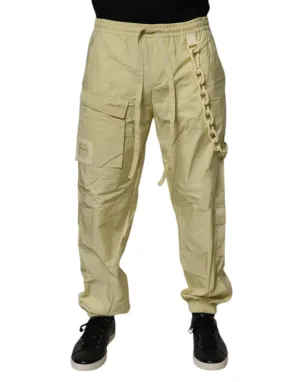 Dolce & Gabbana Nylon Cargo Chain Men Jogger Men's Pants
