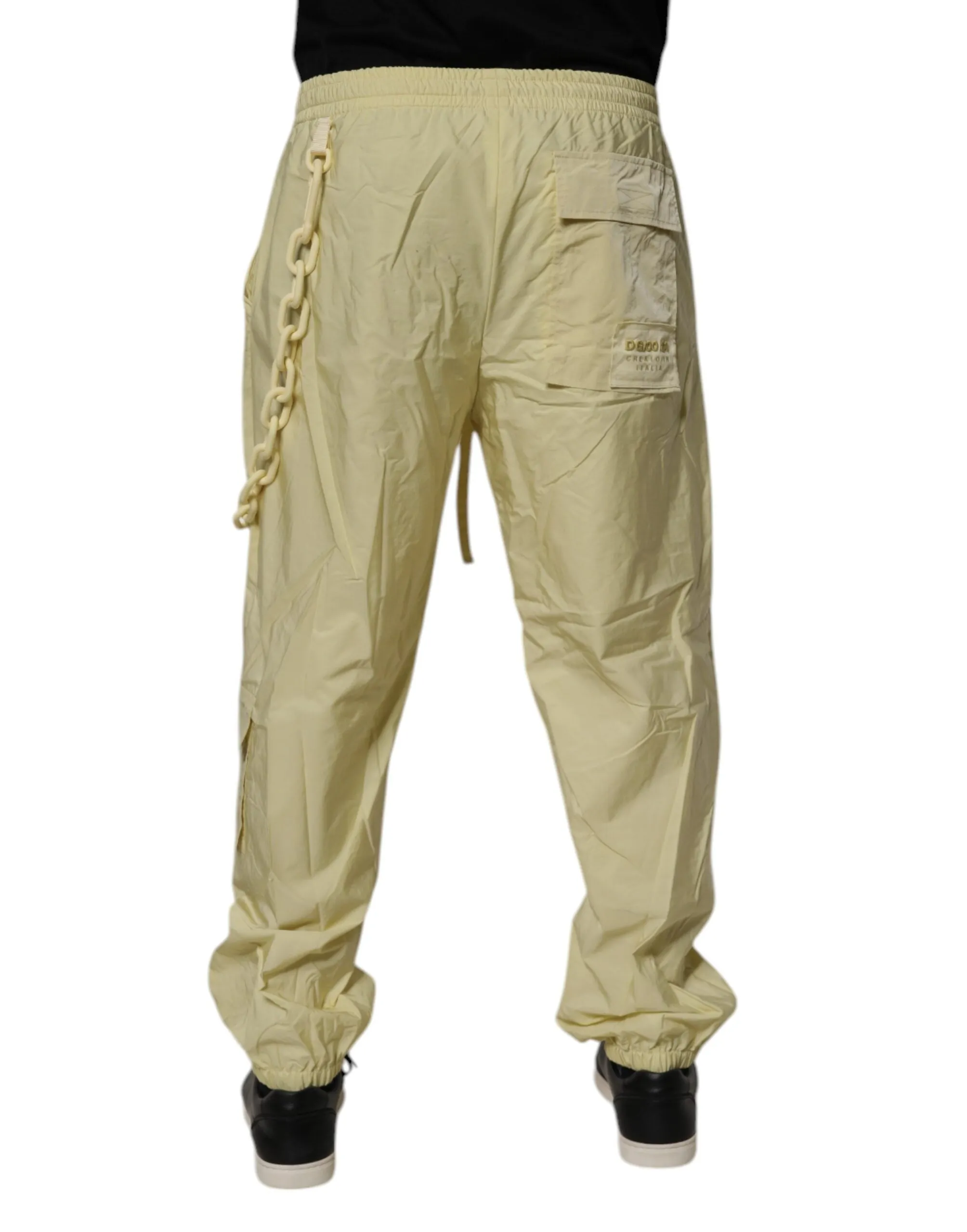 Dolce & Gabbana Nylon Cargo Chain Men Jogger Men's Pants