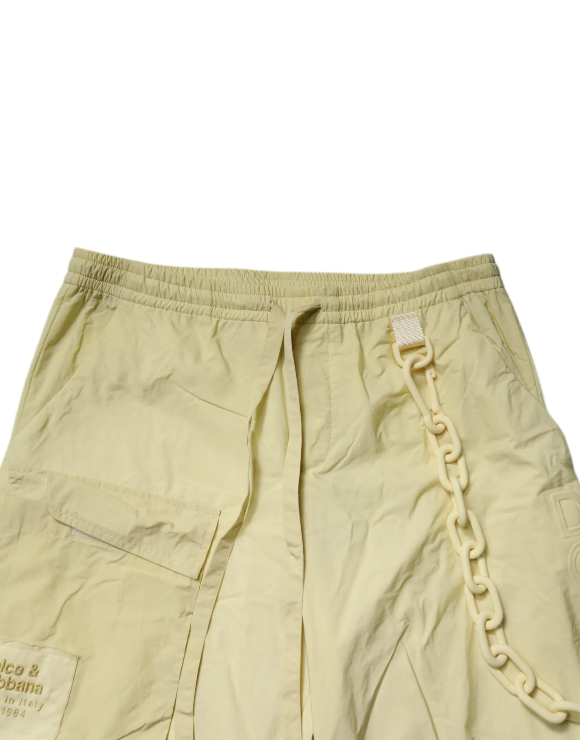 Dolce & Gabbana Nylon Cargo Chain Men Jogger Men's Pants